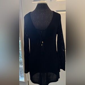 NWT HOUSE OF HARLOW 1960 WOMEN'S BLACK MESH SWIMSUIT COVER-UP- SMALL